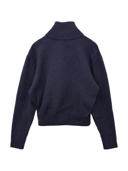 LETTERED HALF ZIP SWEATER