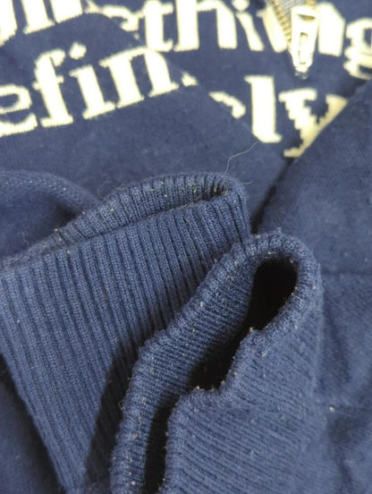 LETTERED HALF ZIP SWEATER