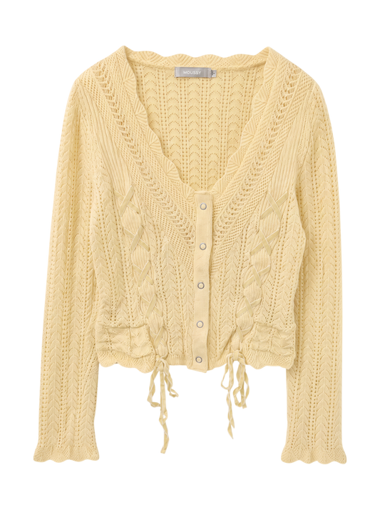 LACE UP RIBBON CARDIGAN