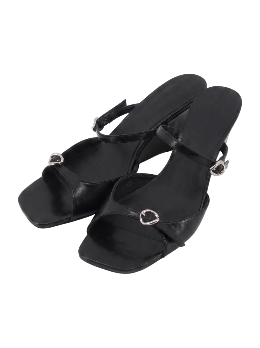 DOUBLE BELTED WEDGE  SANDALS