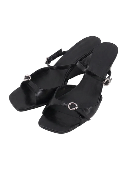 DOUBLE BELTED WEDGE  SANDALS