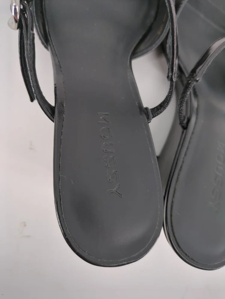 DOUBLE BELTED WEDGE  SANDALS