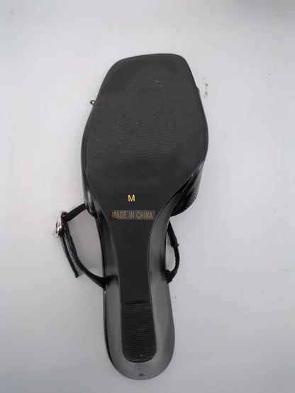 DOUBLE BELTED WEDGE  SANDALS