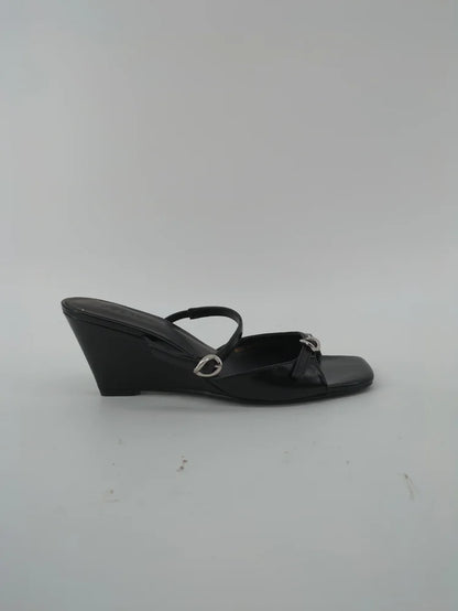 DOUBLE BELTED WEDGE  SANDALS