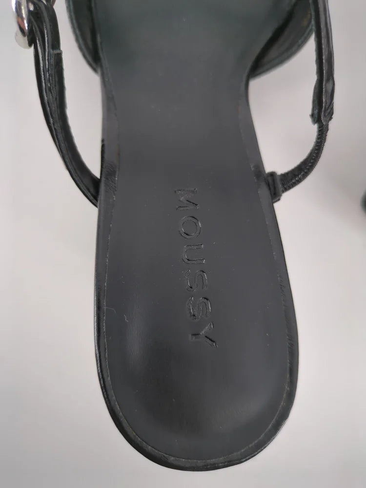 DOUBLE BELTED WEDGE  SANDALS