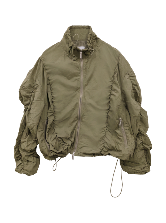 SHIRRING OVER NYLON BLOUSON