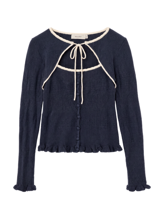 BOW DESIGN LAYERED KNIT