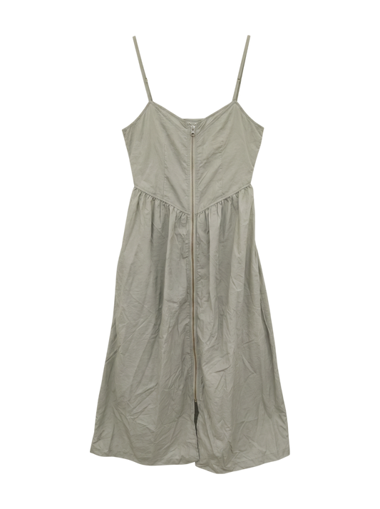 FRONT ZIP NYLON CAMI DRESS