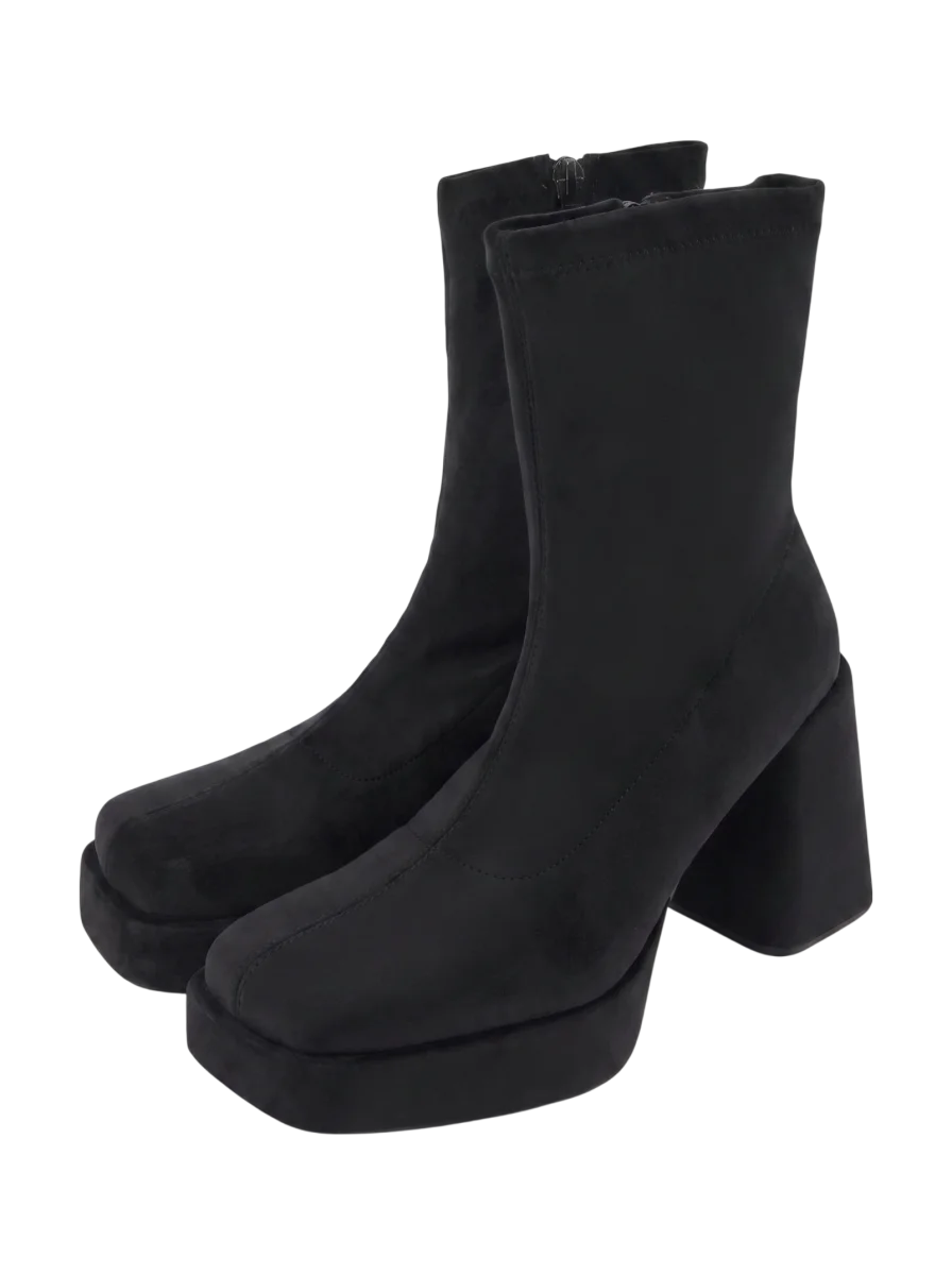 STRETCH BLOCK HEEL BOOTS
