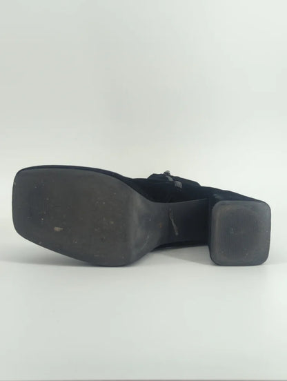 STRETCH BLOCK HEEL BOOTS