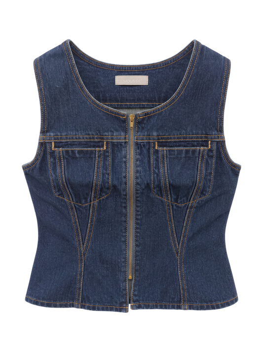 WAIST FIT DENIM VEST