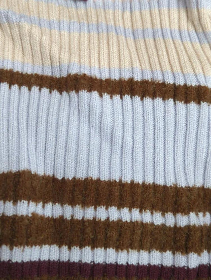 STRIPE ZIP UP KNIT SHIRT