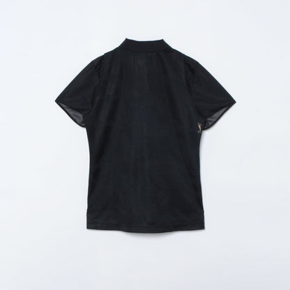 Gauge Sheer Sleeve Polo | WOMEN