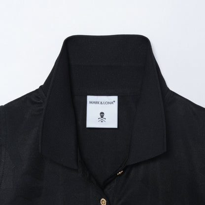 Gauge Sheer Sleeve Polo | WOMEN