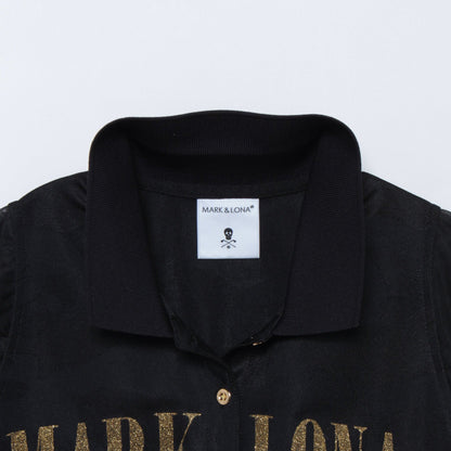 Gauge Sheer Sleeve Polo | WOMEN