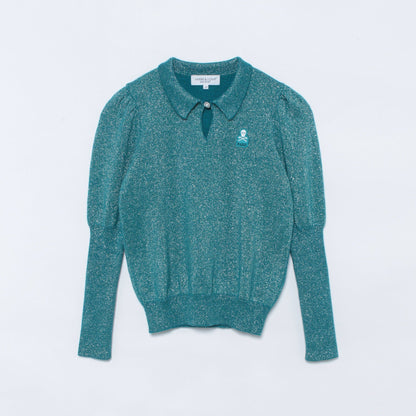 Ecrin Puff sleeve Knit Polo | WOMEN