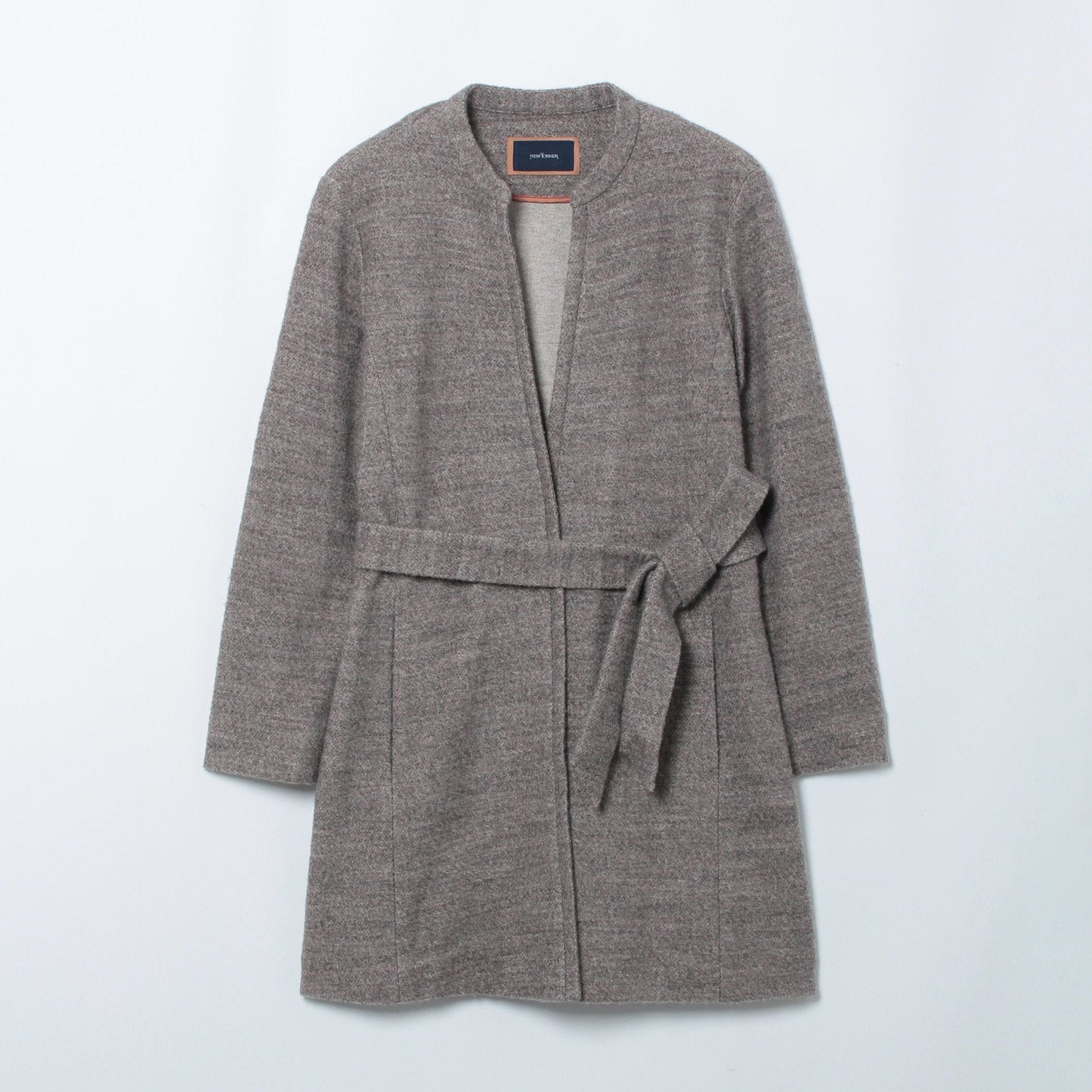 ループジャージーノーカラーコーディガン