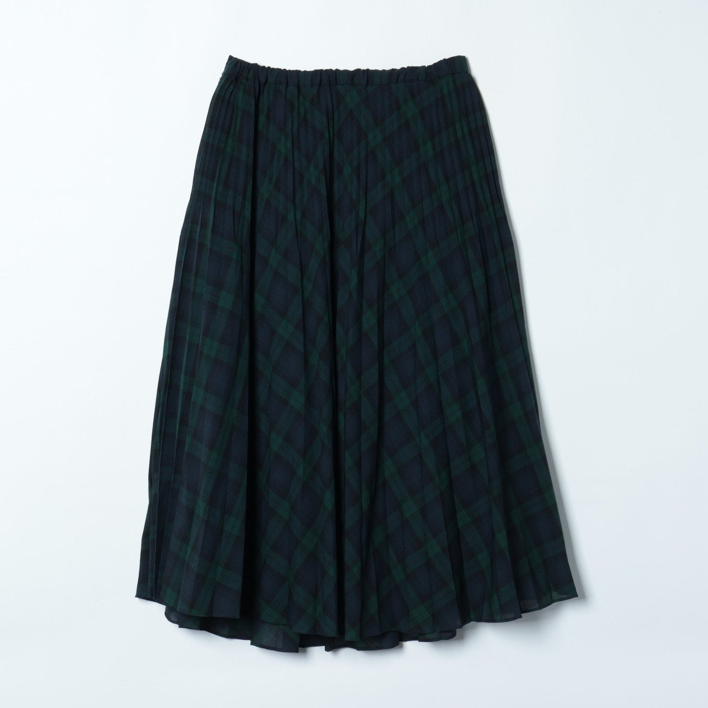 ポリエステルウール チェックプリーツスカート