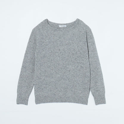 ラメツィード ボートネックニットプルオーバー