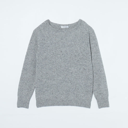 ラメツィード ボートネックニットプルオーバー