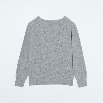 ラメツィード ボートネックニットプルオーバー