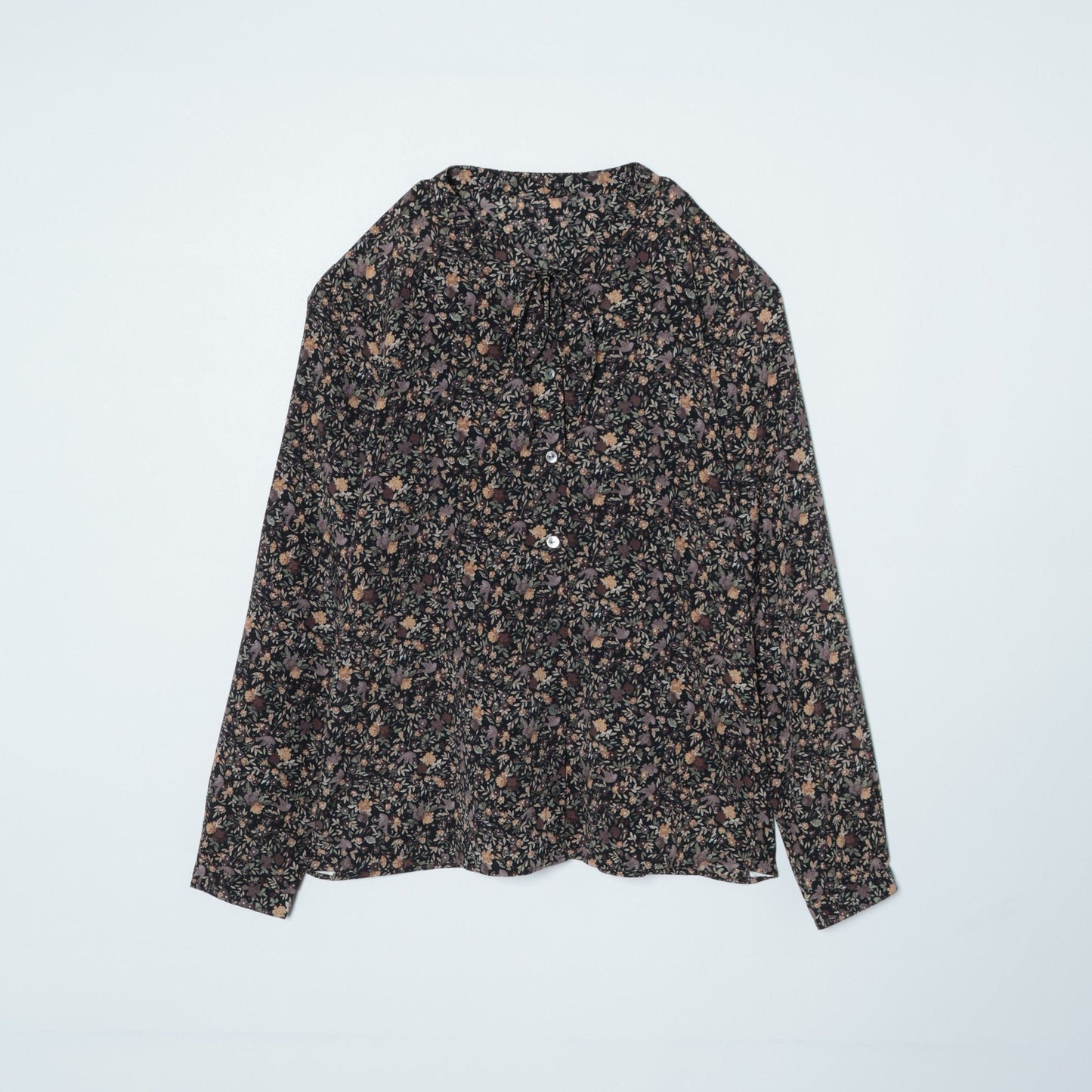 リバティ バードソングプリント キーネックブラウス