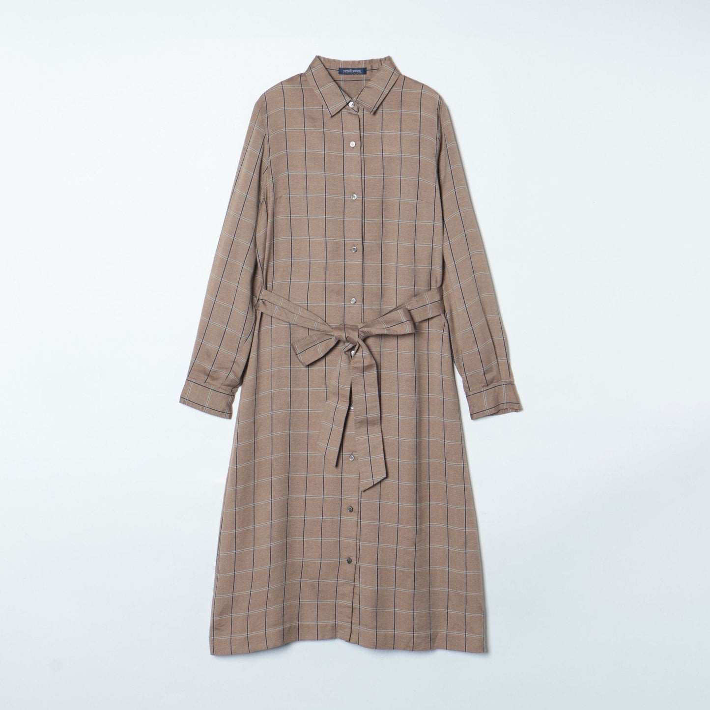 綾ウィンドウペイン シャツワンピース