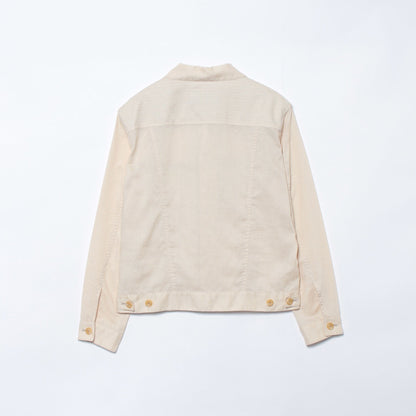 【ウォッシャブル】ポリエステル麻キャンバス ナチュラルワッシャー トラッカーブルゾン