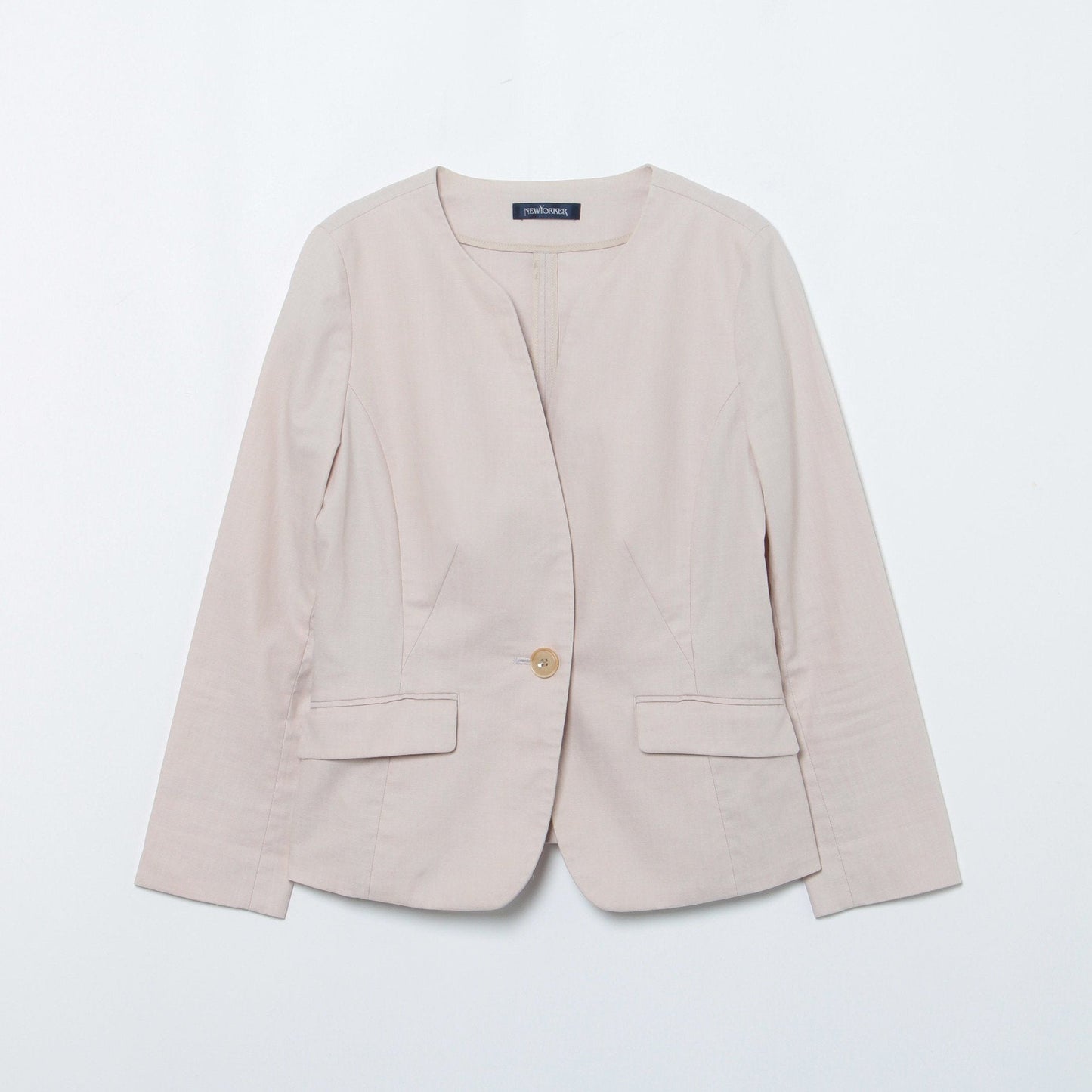 【ウォッシャブル】ブライトラミークロス エレガンスネックジャケット