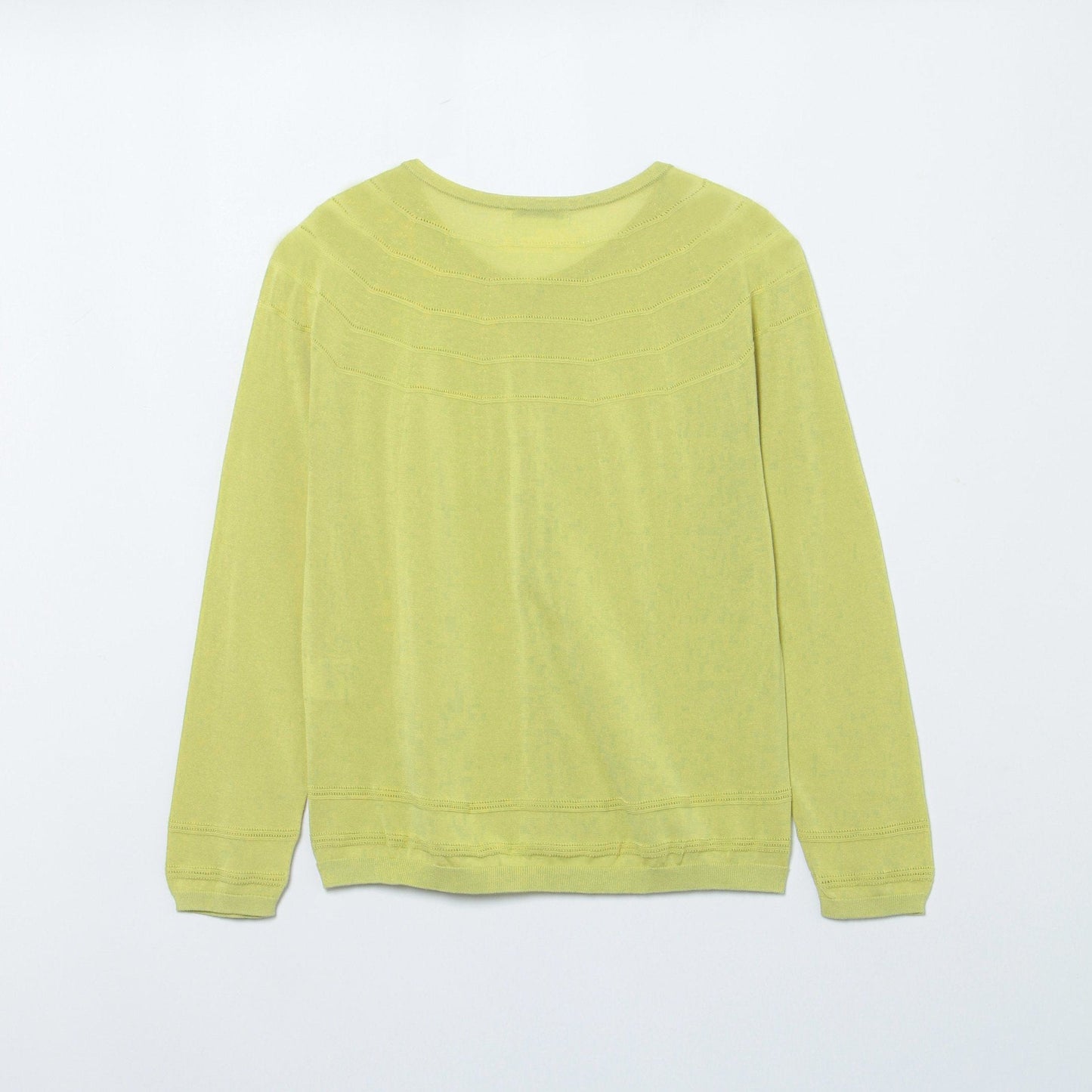 【ホールガーメント】コットンアセテート天竺 7分袖カーディガン