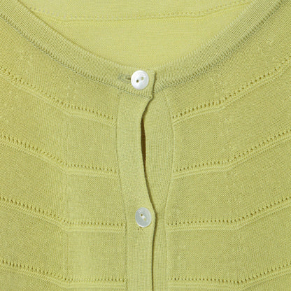 【ホールガーメント】コットンアセテート天竺 7分袖カーディガン