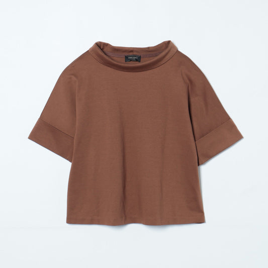 オフハイネック 5分袖カットソープルオーバー