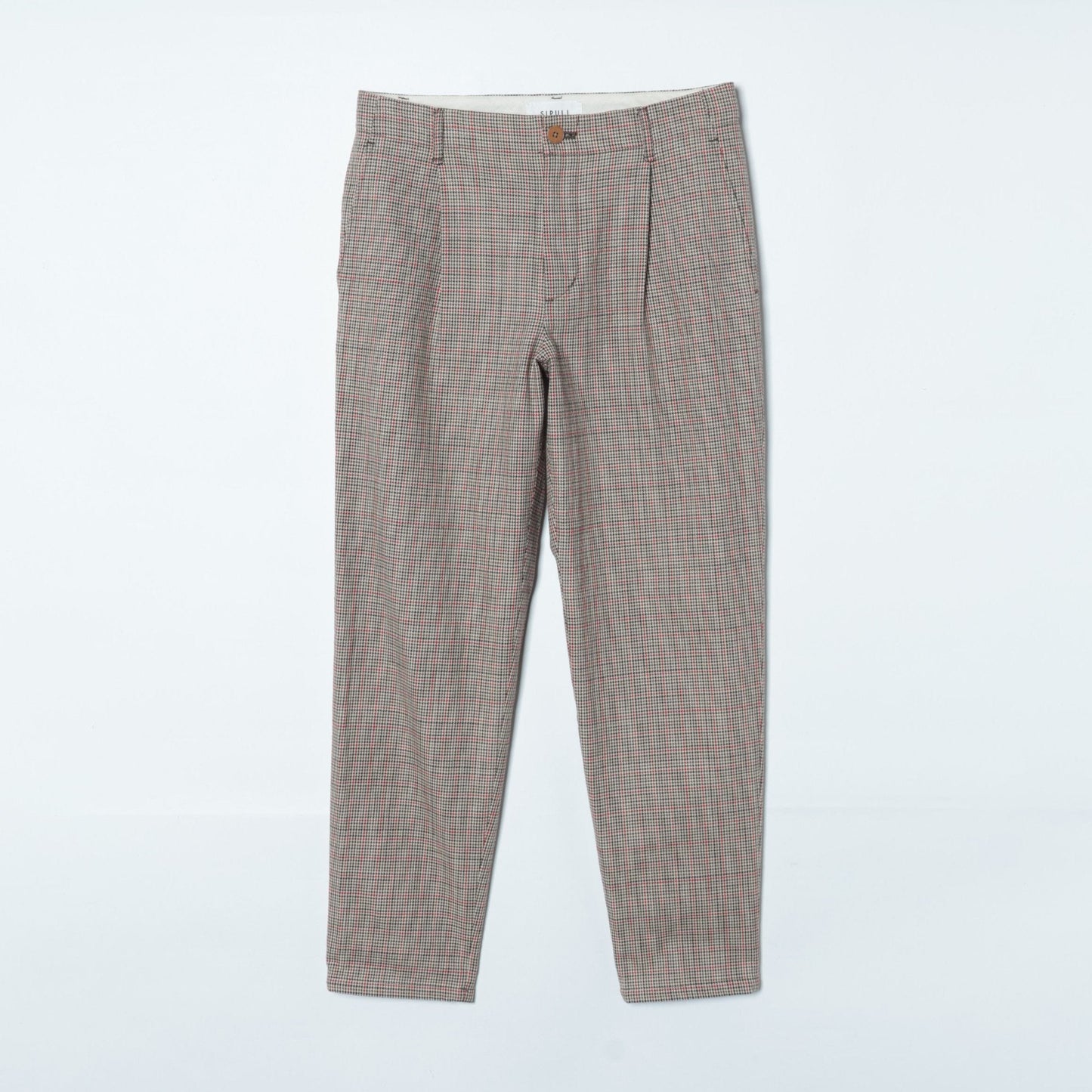 ガンクラブチェック ワンタックテーパードパンツ