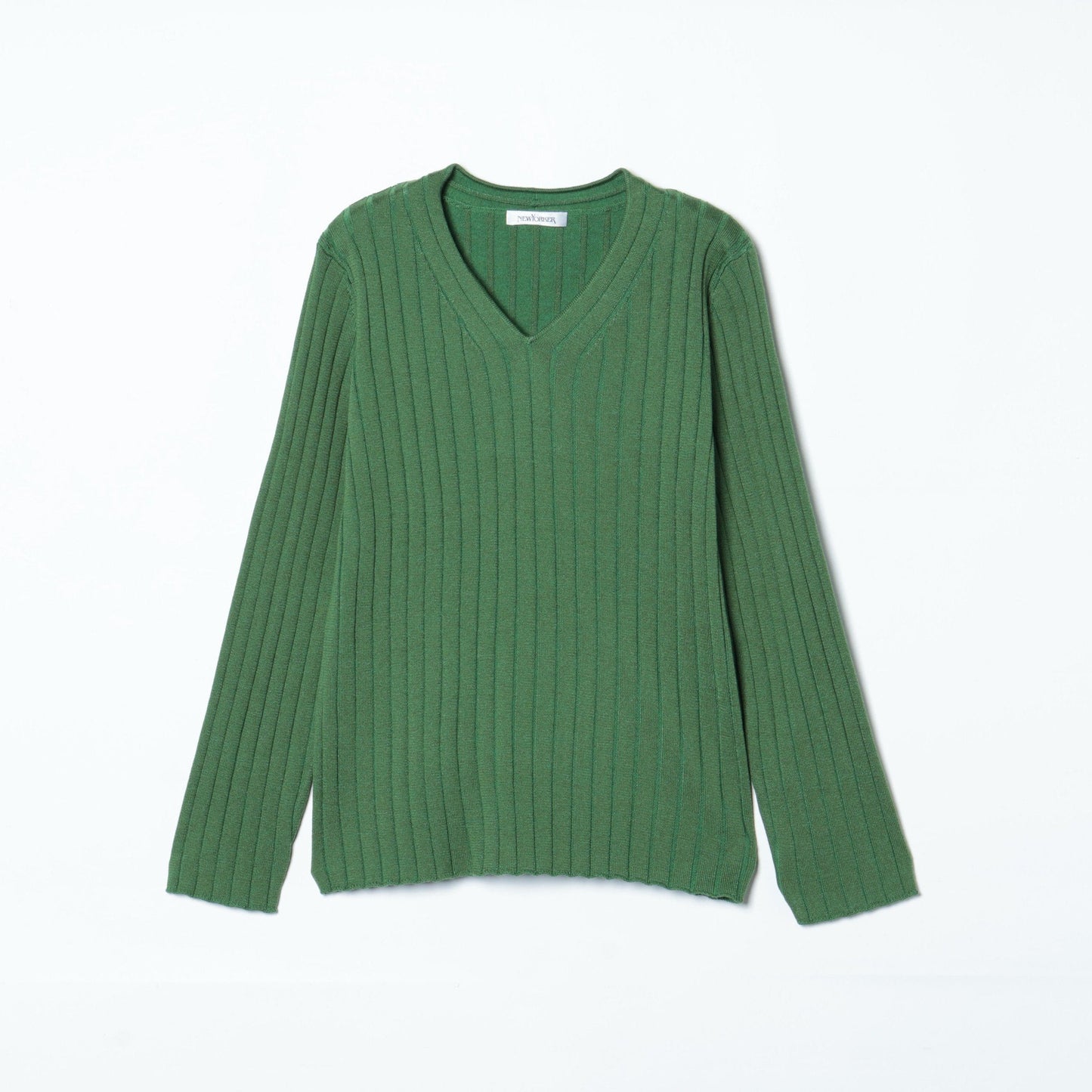 【L】【DRESS KNIT】 ワイドリブ Vネックニットプルオーバー