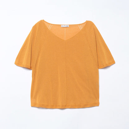 【ホールガーメント】和紙・フレアスリーブ ニットプルオーバー