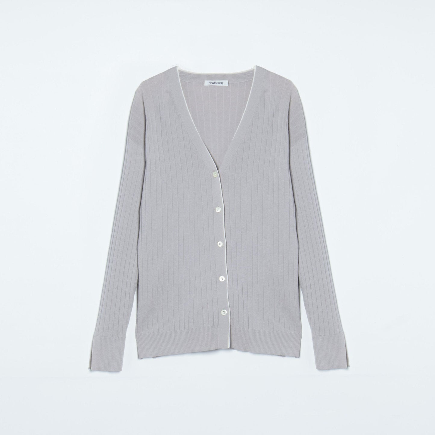 【手洗い可能】ウォッシャブルウール Vネック長袖カーディガン