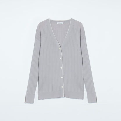 【手洗い可能】ウォッシャブルウール Vネック長袖カーディガン