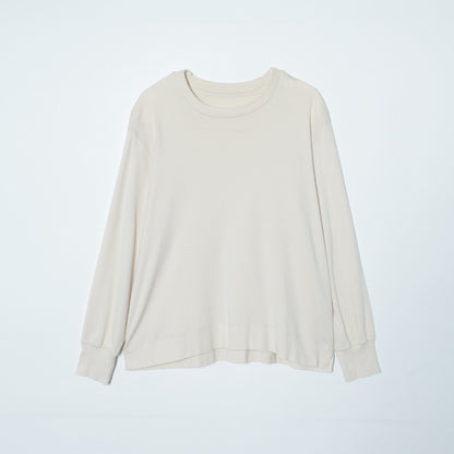 [Elama]スビンコットンフライス クルーネックカットソー