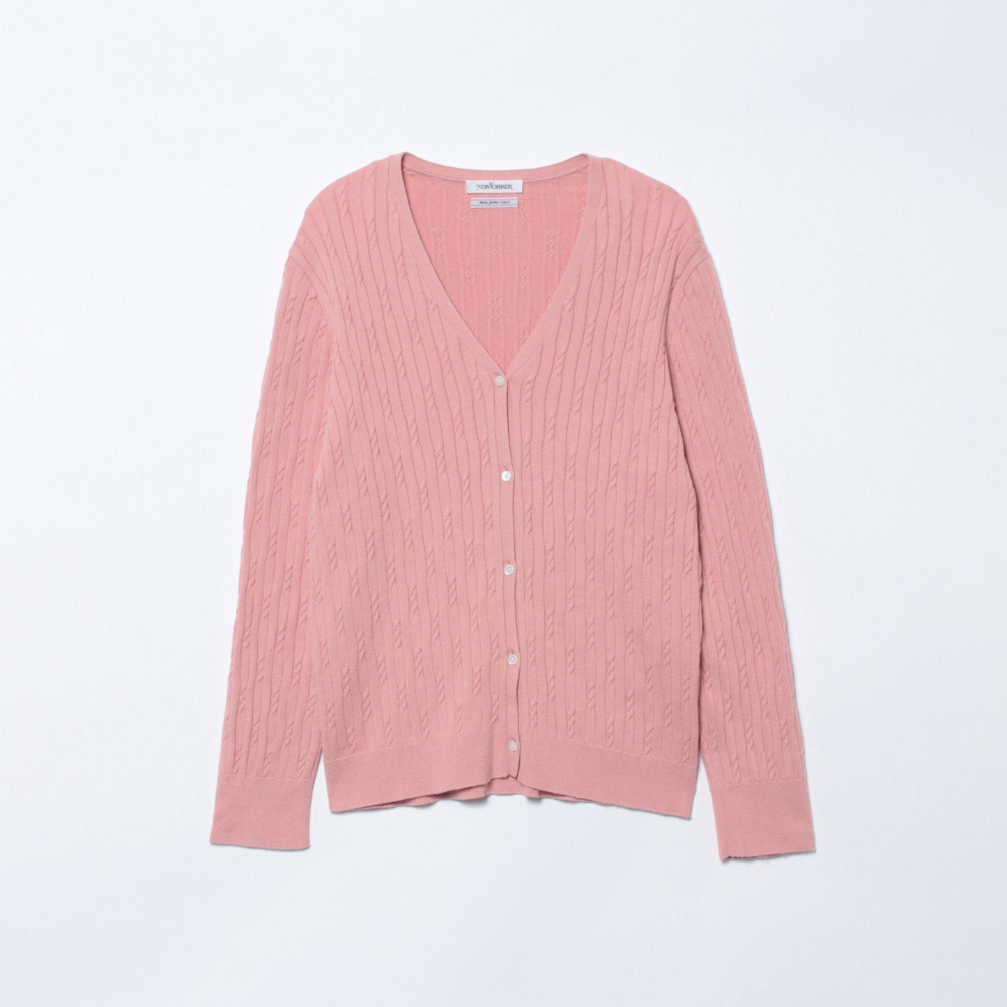 コンパクトギザコットン ランダムケーブルVネックカーディガン