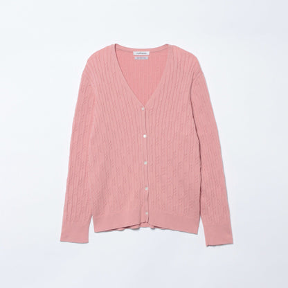 コンパクトギザコットン ランダムケーブルVネックカーディガン