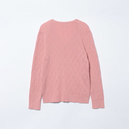 コンパクトギザコットン ランダムケーブルVネックカーディガン