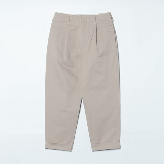 Organic Cotton Drill ハイウエストタックパンツ