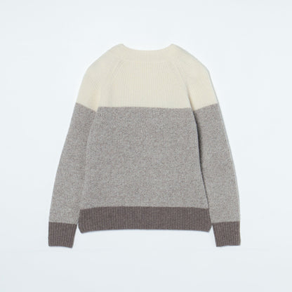 無染色ブロッキング ハイネックニットプルオーバー