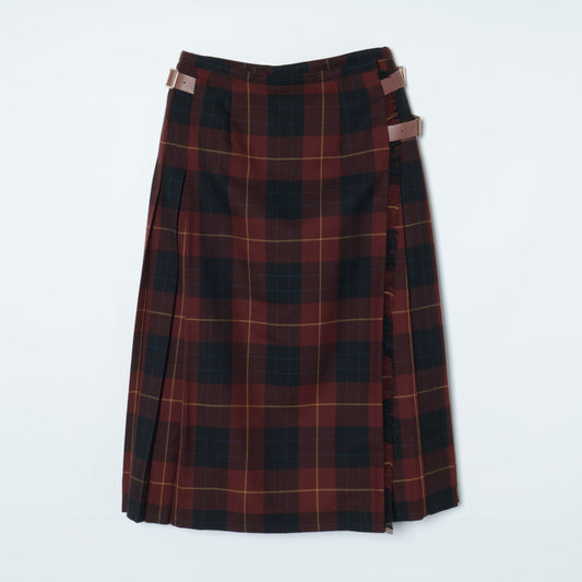 【店舗限定】ビッグチェック ロングキルトスカート