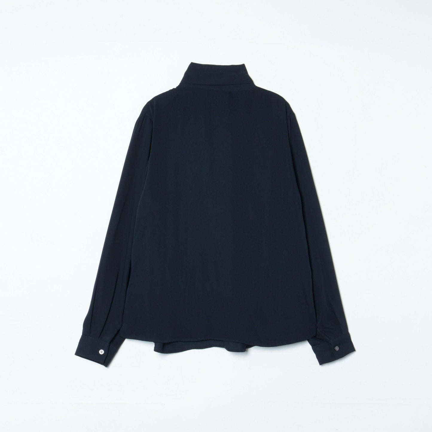 マットサテン アシンメトリースカーフ風ブラウス