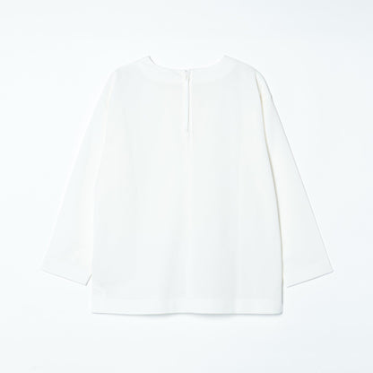 ストレッチトリコット バックファスナー7分袖Tシャツ