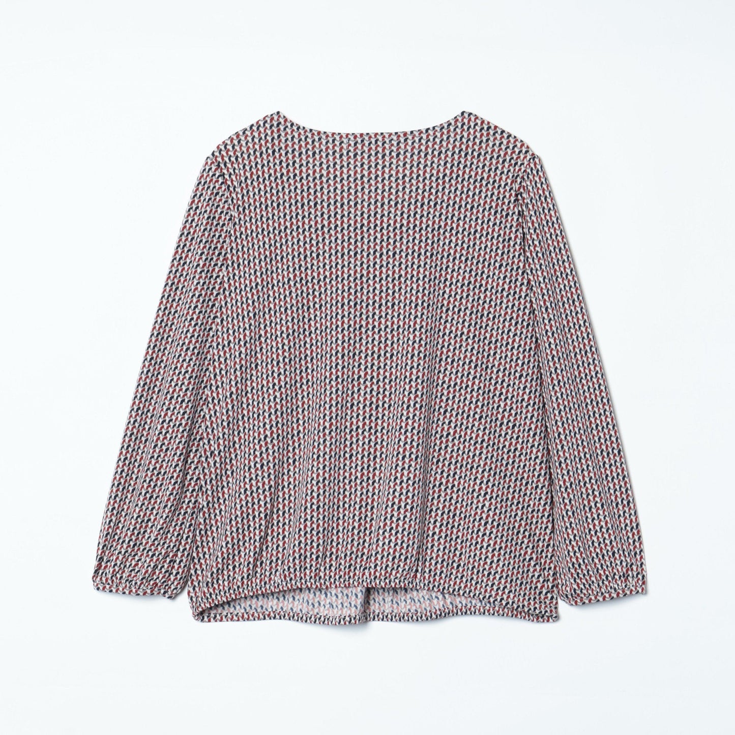 【L】ジオメトリックプリント 7分袖クルーネックカットソー