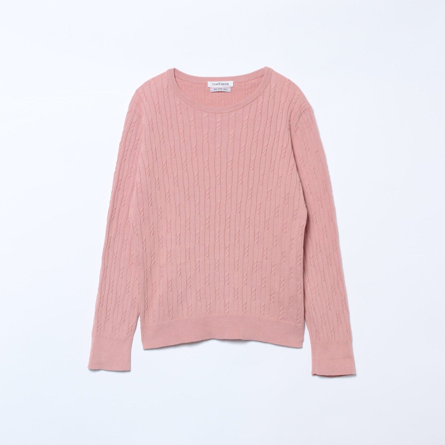 コンパクトギザコットン ランダムケーブルボートネックプルオーバー