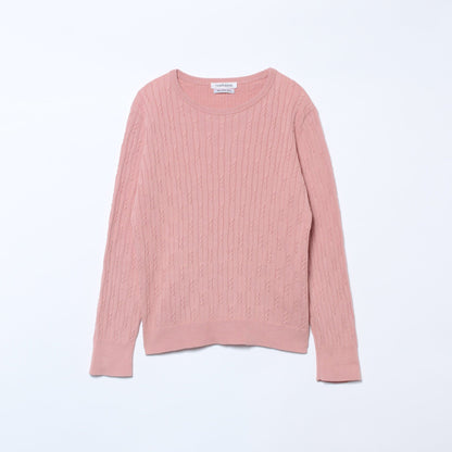 コンパクトギザコットン ランダムケーブルボートネックプルオーバー