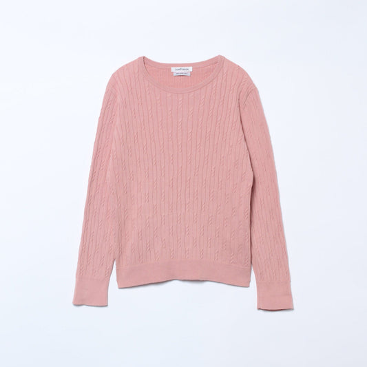 コンパクトギザコットン ランダムケーブルボートネックプルオーバー